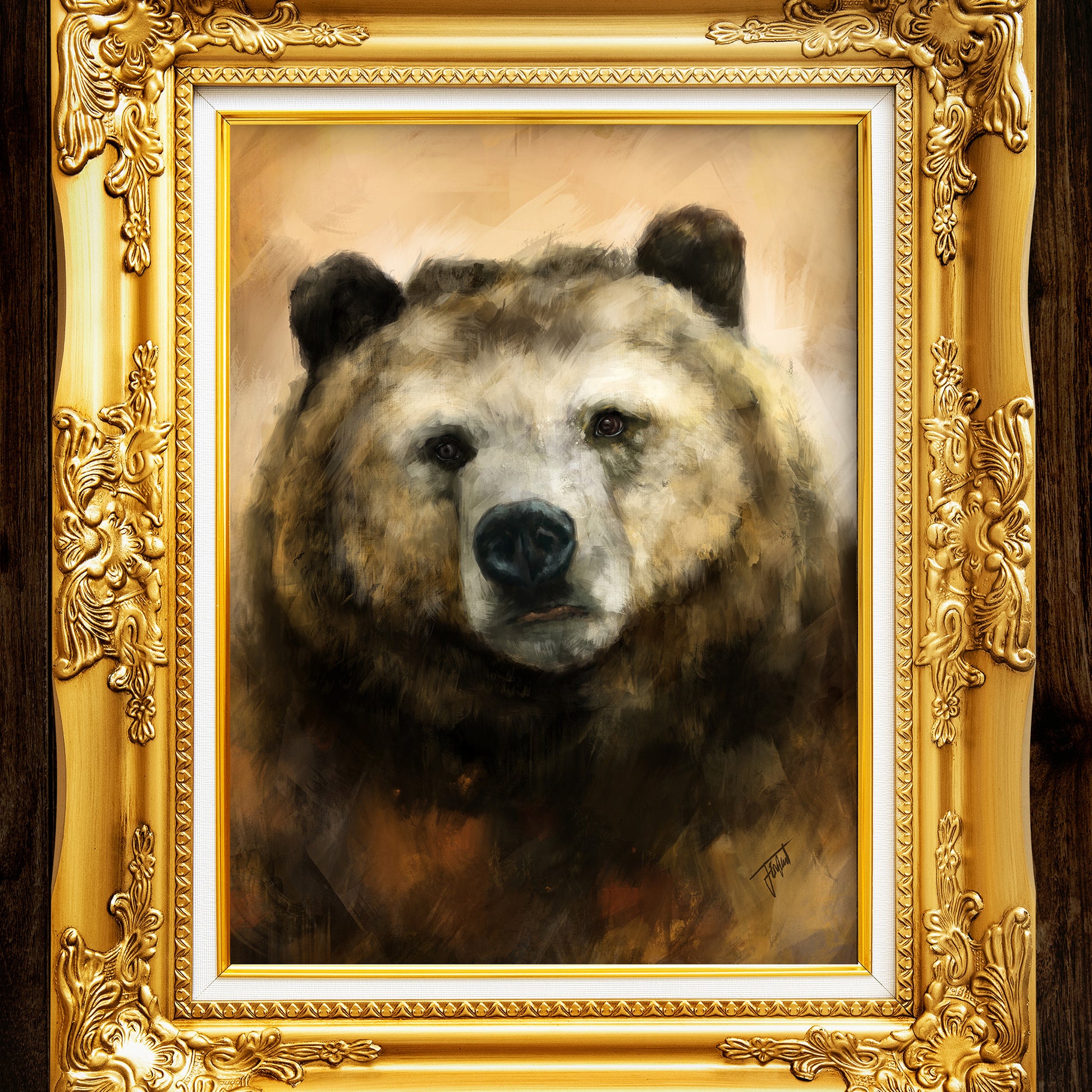 Bear Art Print from Bear & Bristle. Wall art, art print, wildlife art, bear art.