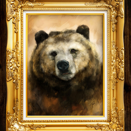 Bear Art Print from Bear & Bristle. Wall art, art print, wildlife art, bear art.