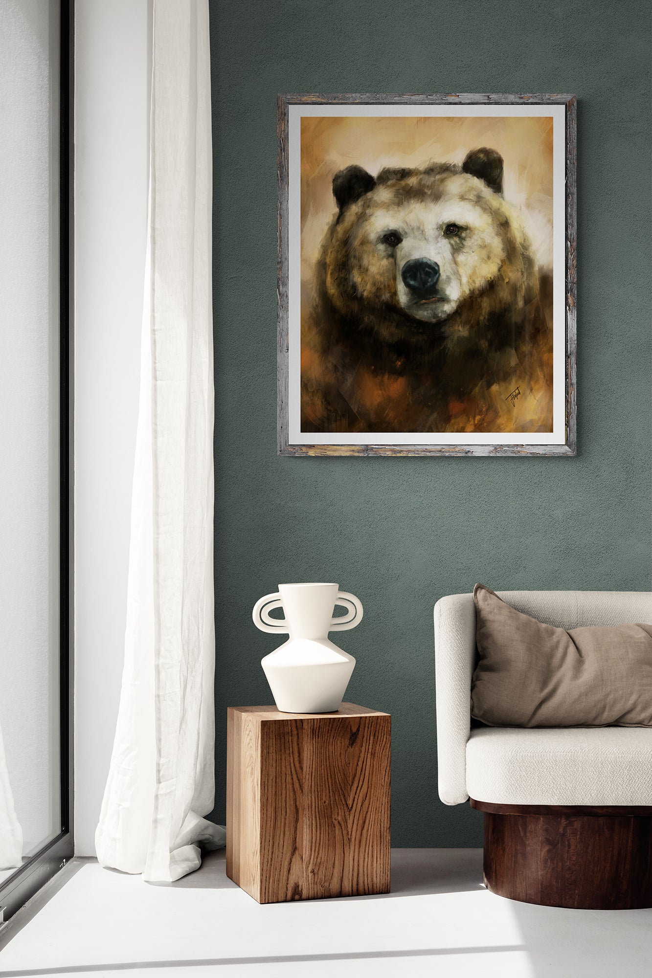 Bear Art Print from Bear & Bristle. Wall art, art print, wildlife art, bear art.