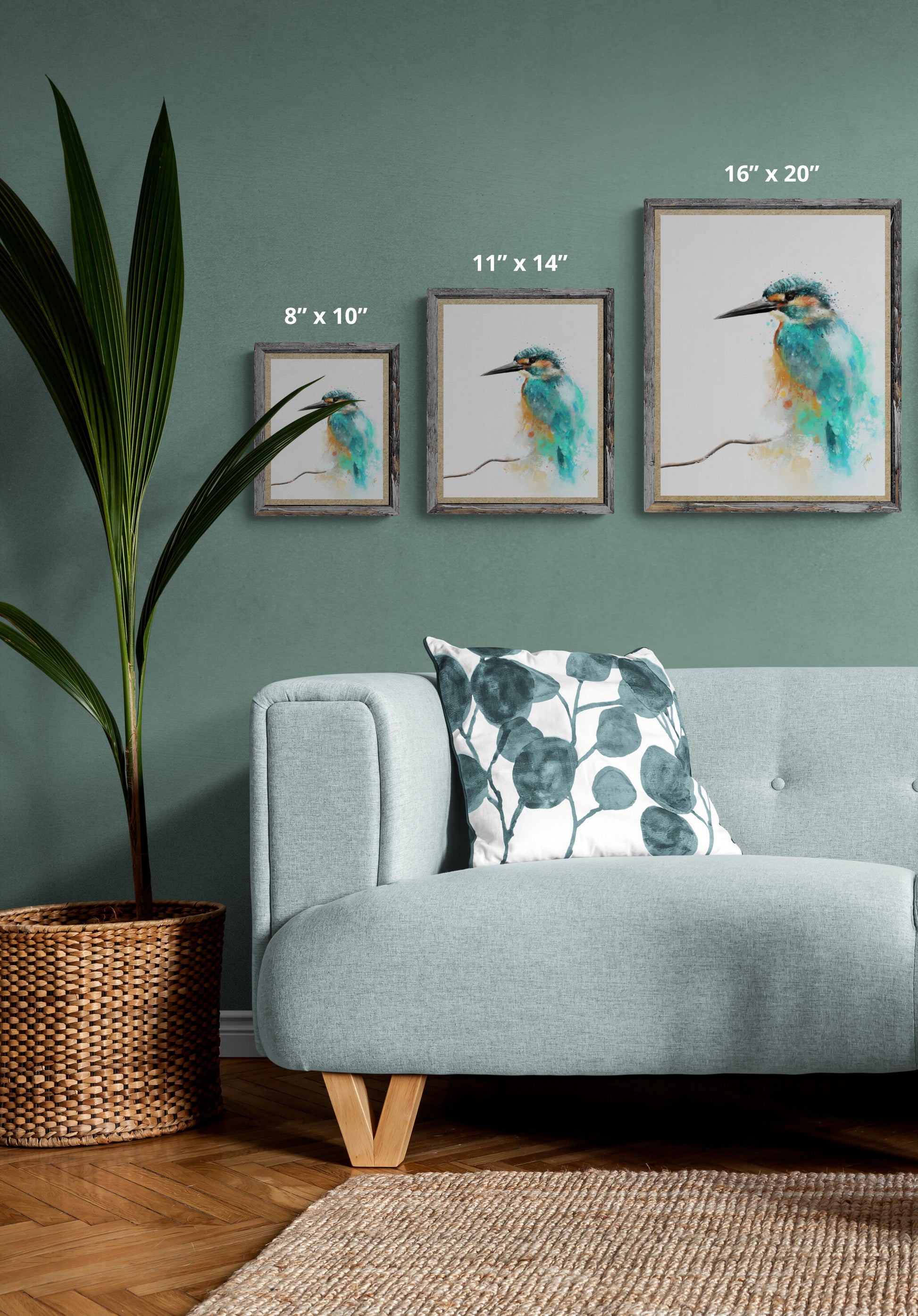 Kingfisher Art Print from Bear & Bristle. Wall art, art print, wildlife art, kingfisher art.