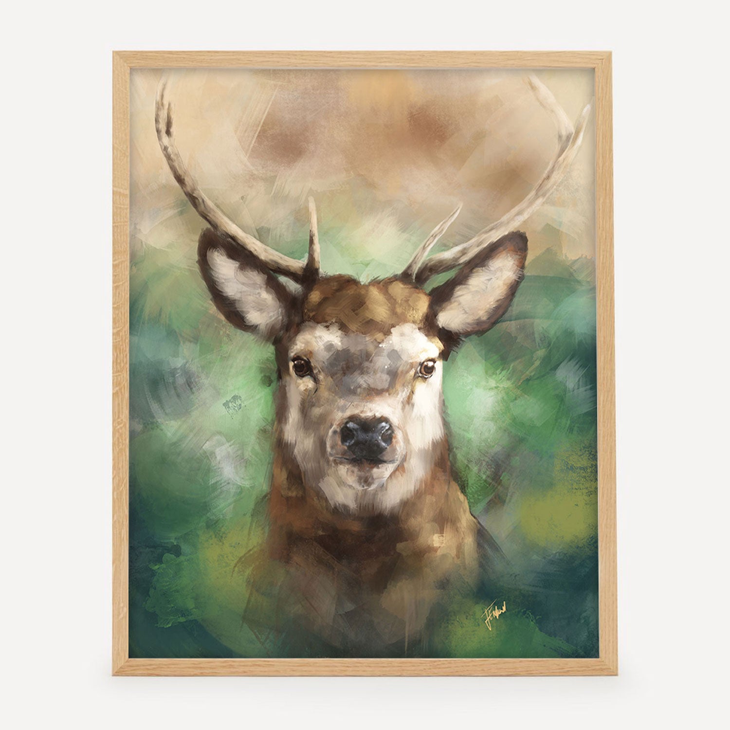 Stag Art Print from Bear & Bristle. Wall art, art print, wildlife art, stag art.